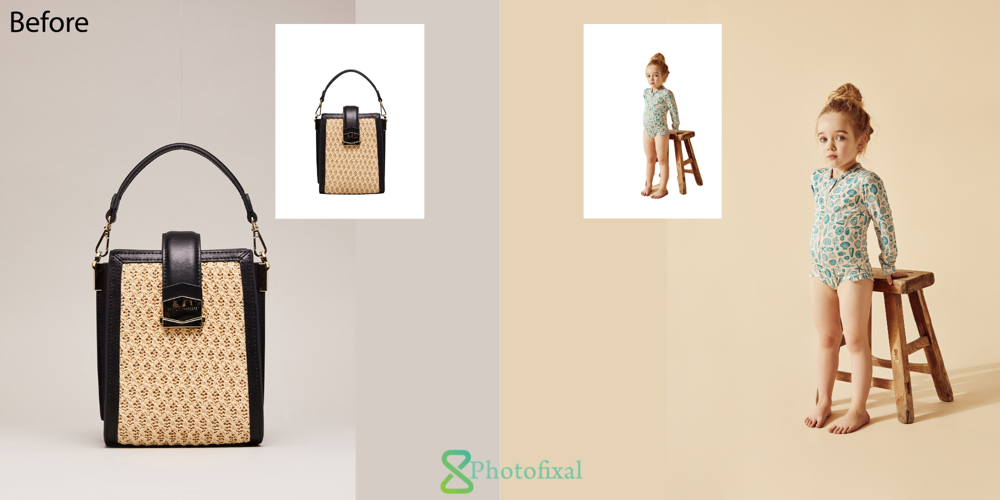 before & after of background remove