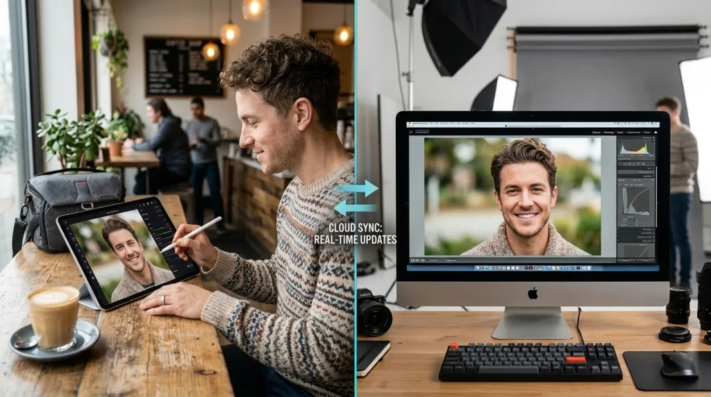 Adobe Creative Cloud photo editing sync between iPad and iMac desktop