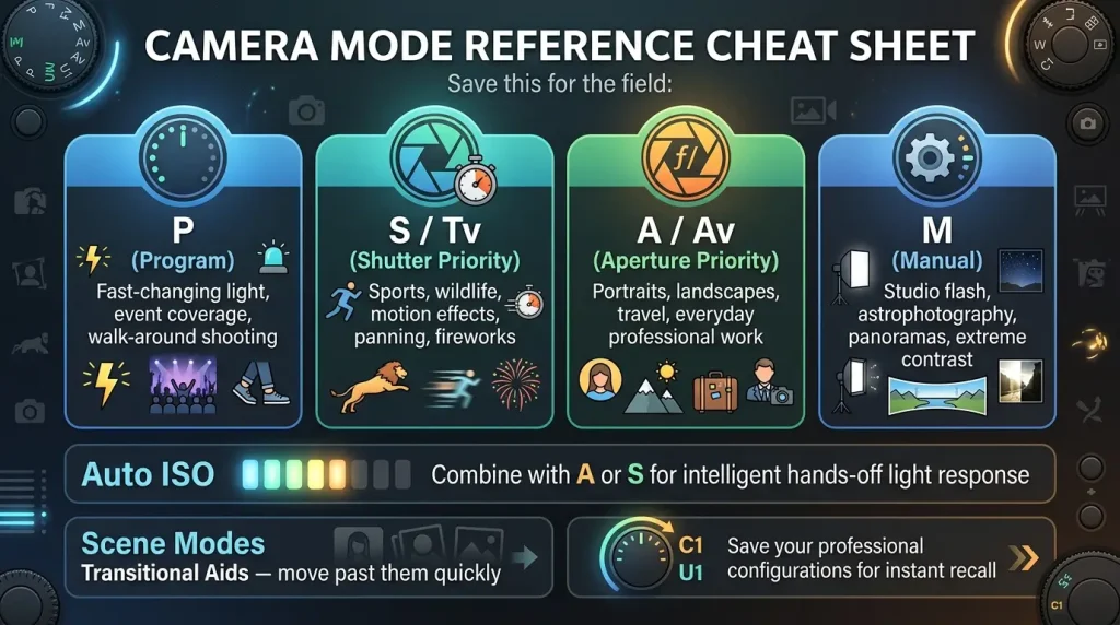 Camera Mode Reference Cheat Sheet