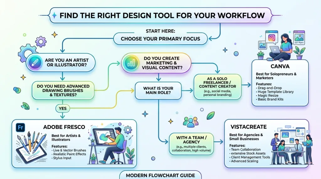 Infographic on how to choose the best flyer making app for your specific needs