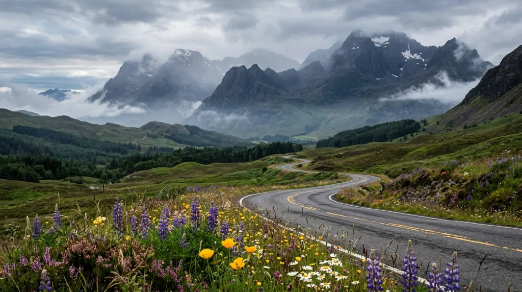 Landscape photography composition using leading lines and sharp foreground layers