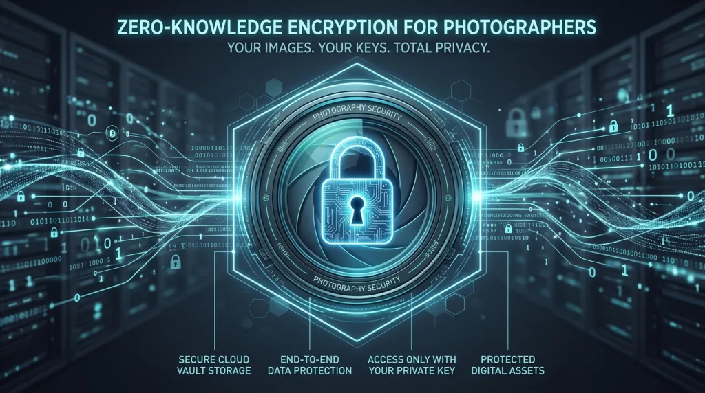 Secure zero-knowledge encryption for private photographer cloud storage