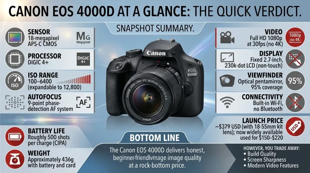 Canon EOS 4000D camera quick verdict and overview