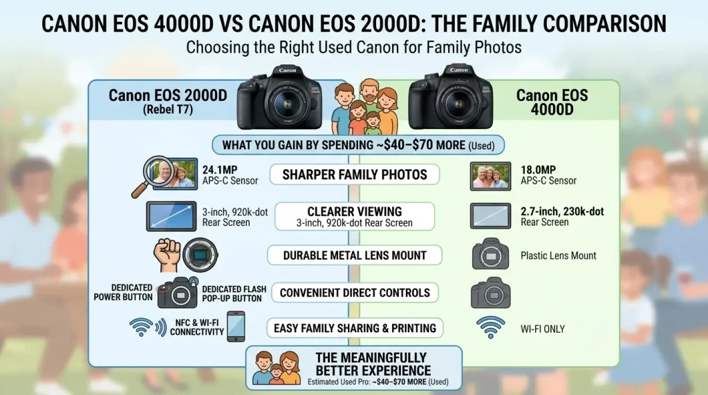 Canon EOS 4000D vs Canon EOS 2000D camera comparison for beginner photographers
