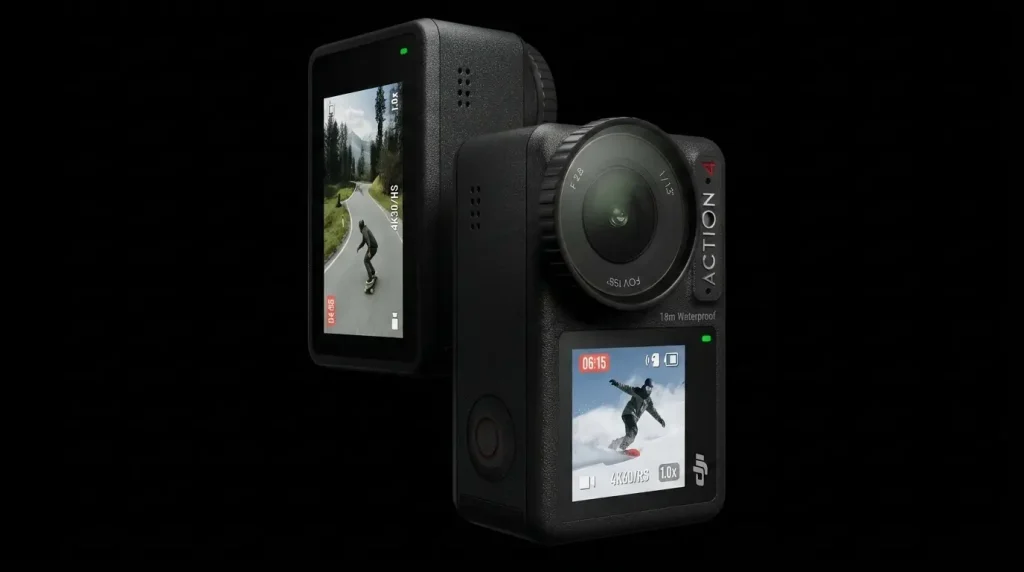 DJI Osmo Action 4 waterproof camera with dual touchscreens