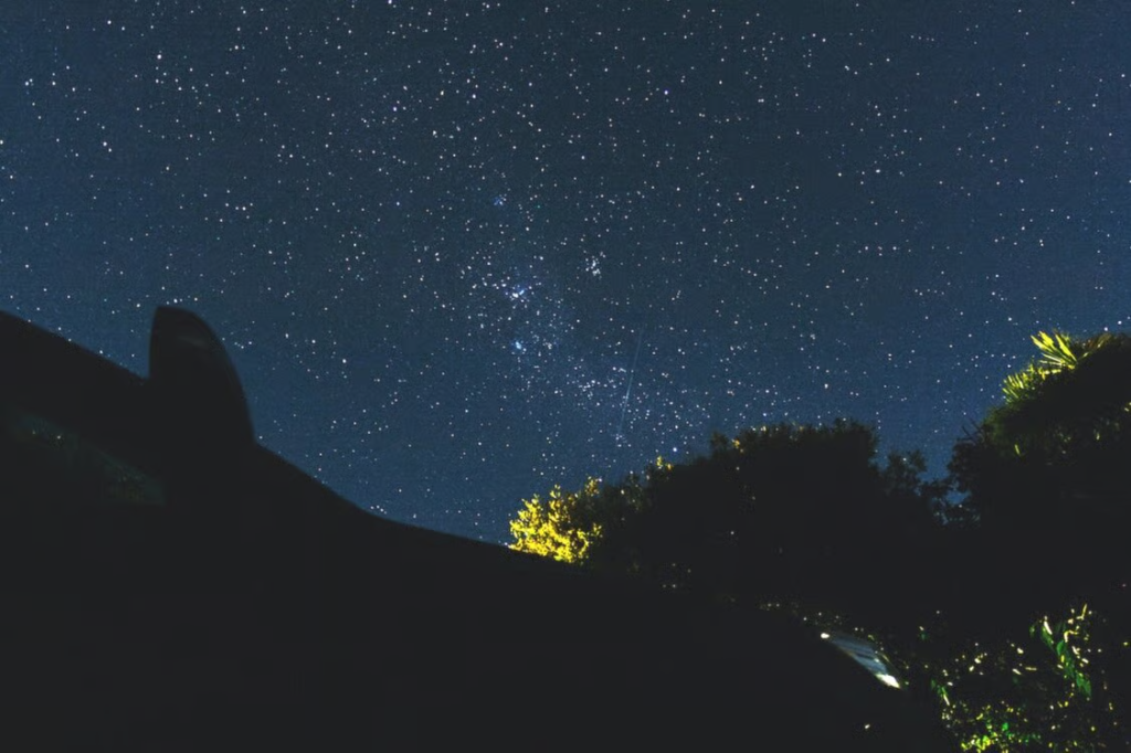 Starry night sky illustrating how the human eye adapts to low light