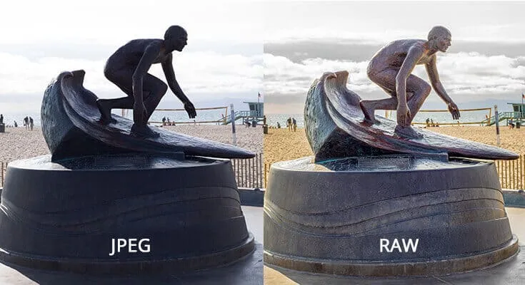 JPEG versus RAW side by side