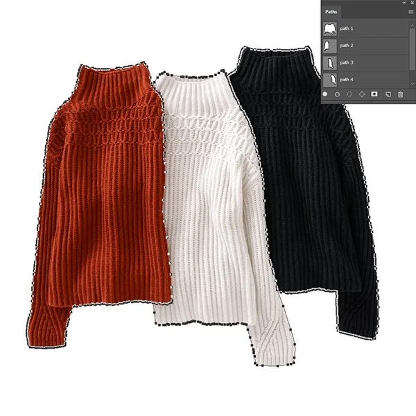 Multi clipping path used for product color variants
