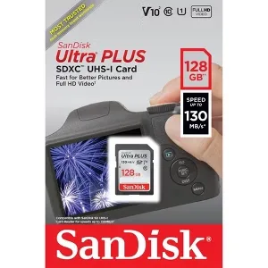 SanDisk 128GB SDXC Ultra memory card designed for Canon DSLR cameras