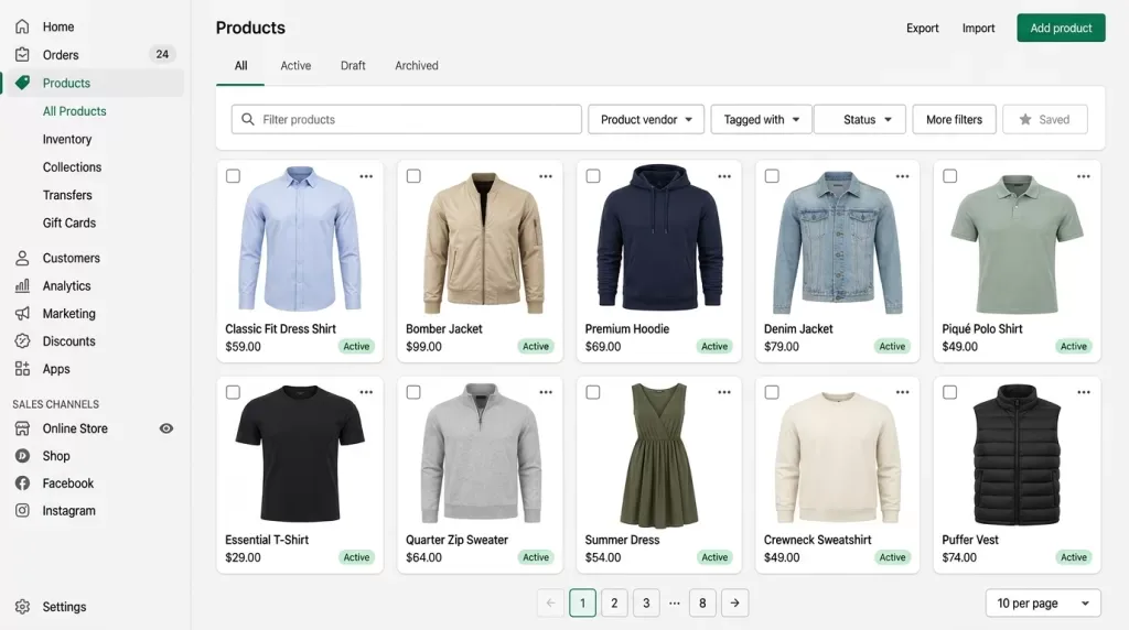 Fashion apparel product listing example ghost mannequin